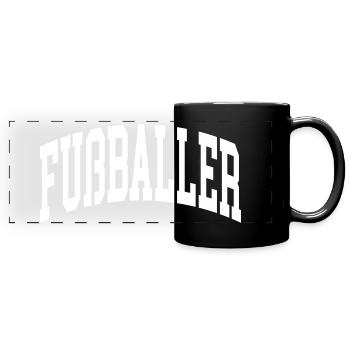 Fußballer - Panorama-Tasse farbig - Schwarz - Vorne