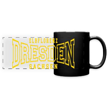 Dresden - Panorama-Tasse farbig - Schwarz - Vorne