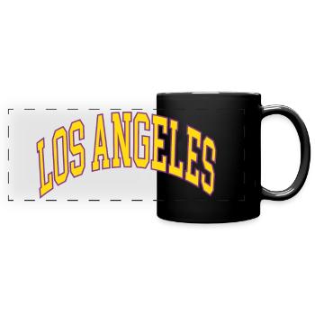 Los Angeles - Panorama-Tasse farbig - Schwarz - Vorne