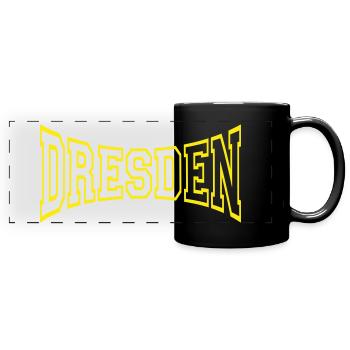 Dresden - Panorama-Tasse farbig - Schwarz - Vorne