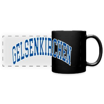 Gelsenkirchen - Panorama-Tasse farbig - Schwarz - Vorne