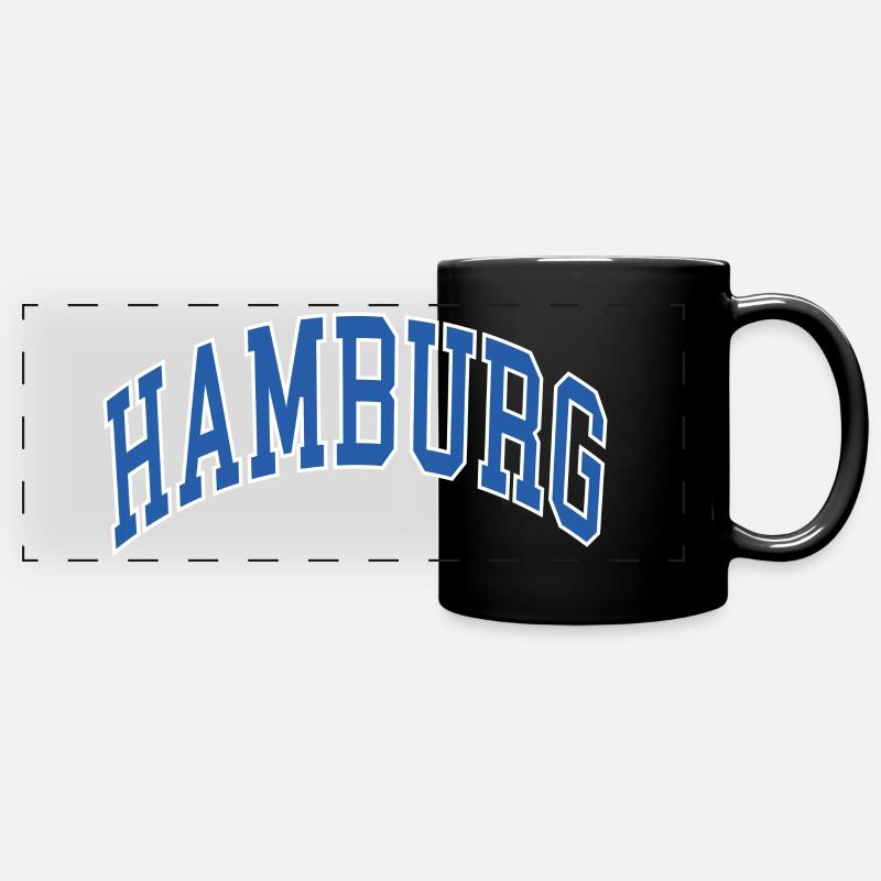 Hamburg - Panorama-Tasse farbig - Schwarz