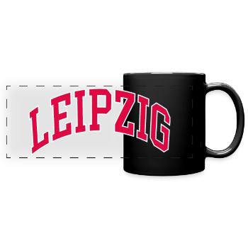 Leipzig - Panorama-Tasse farbig - Schwarz - Vorne