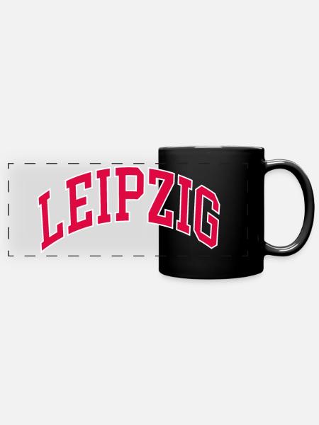 Leipzig - Panorama-Tasse farbig - Schwarz