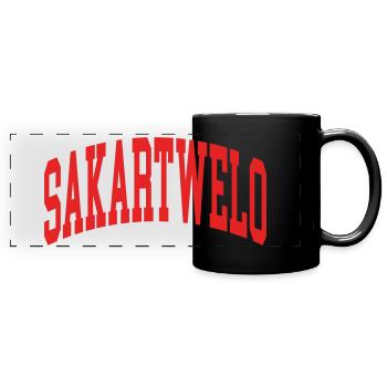Georgien - Panorama-Tasse farbig - Schwarz - Vorne