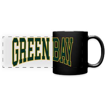 Green Bay - Panorama-Tasse farbig - Schwarz - Vorne