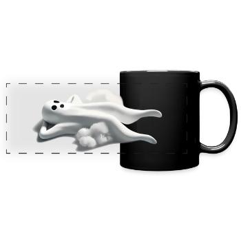 Relaxed Ghost Halloween - Fantasma Relax - Full Colour Panoramic Mug - black - Front