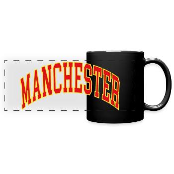 Manchester - Panorama-Tasse farbig - Schwarz - Vorne