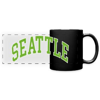 Seattle - Full Colour Panoramic Mug - black - Front