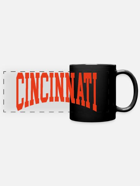 Cincinnati - Panorama-Tasse farbig - Schwarz