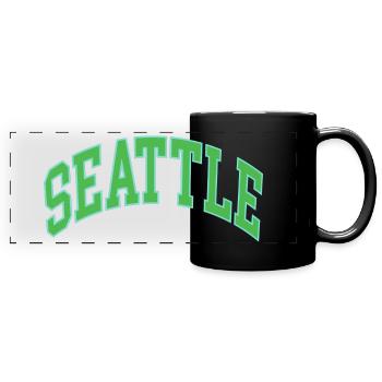 Seattle - Full Colour Panoramic Mug - black - Front