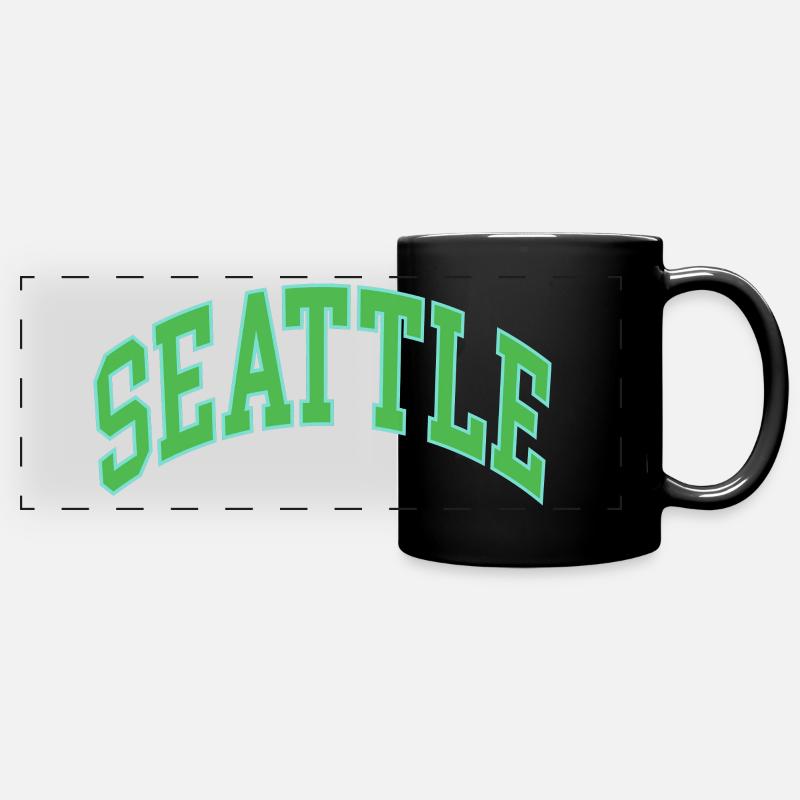 Seattle - Mug panoramique uni - noir