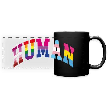 Human Rainbow Flag - Full Colour Panoramic Mug - black - Front