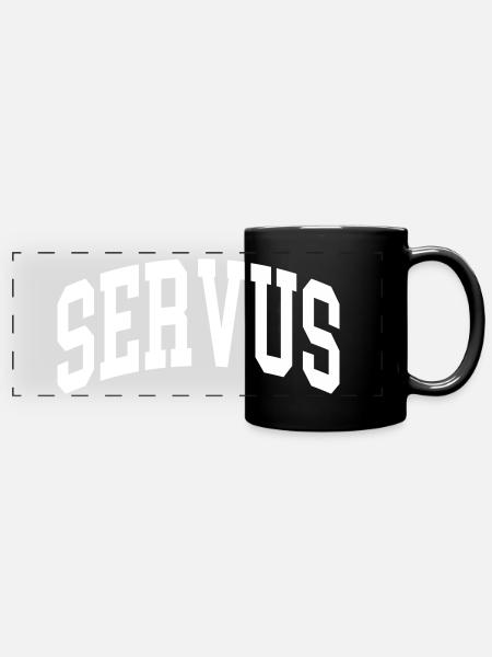 Servus - Panorama-Tasse farbig - Schwarz