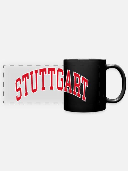 Stuttgart - Panorama-Tasse farbig - Schwarz