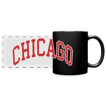 Chicago - Mug panoramique uni - noir - Devant