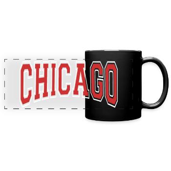 Chicago - Mug panoramique uni - noir - Devant