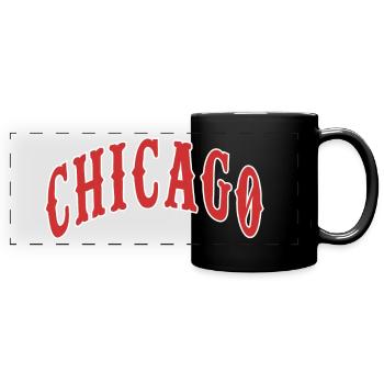 Chicago - Mug panoramique uni - noir - Devant
