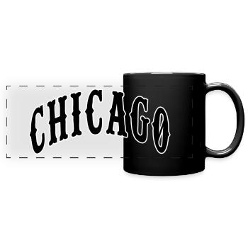 Chicago - Mug panoramique uni - noir - Devant