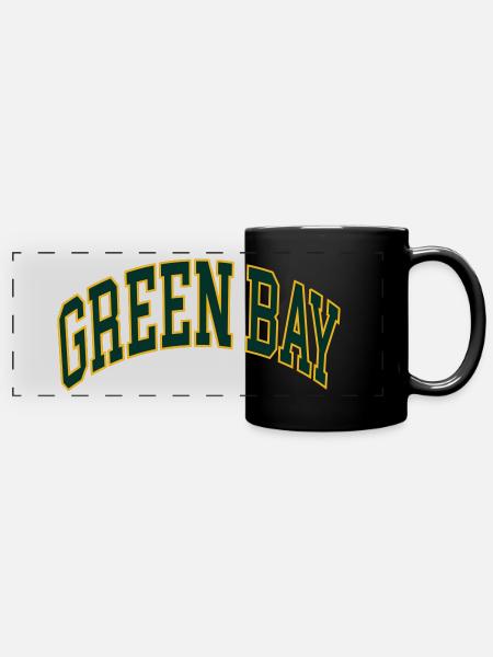 Green Bay - Panorama-Tasse farbig - Schwarz