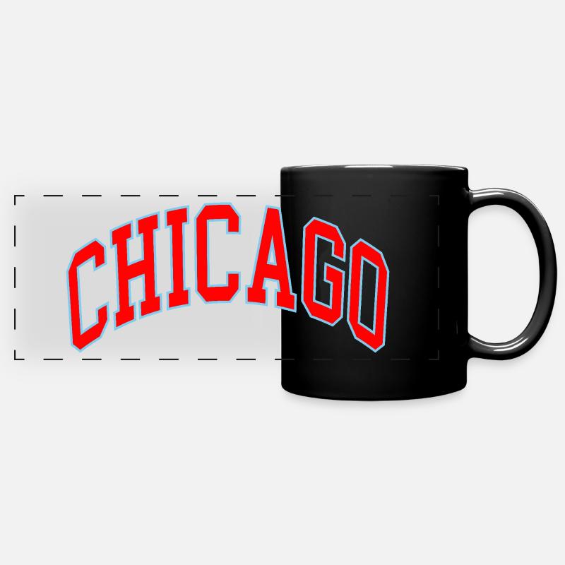 Chicago - Panorama-Tasse farbig - Schwarz