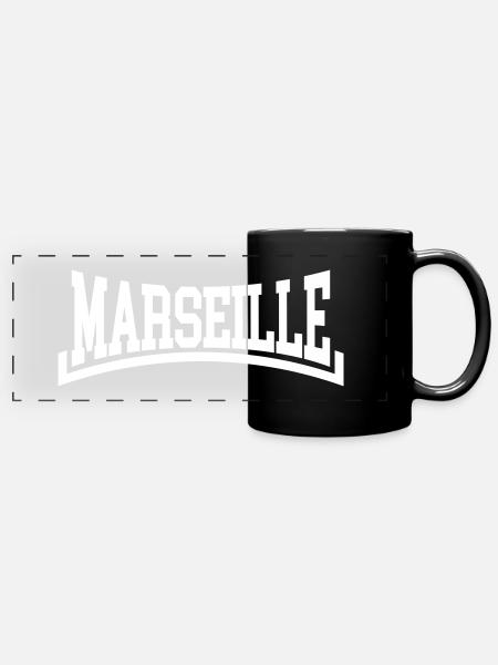 Marseille - Mug panoramique uni - noir