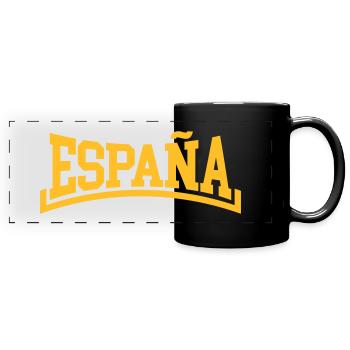 Spanien - Panorama-Tasse farbig - Schwarz - Vorne