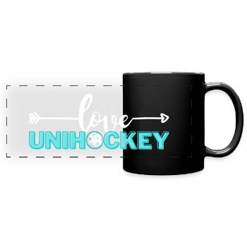 Amour Floorball - Mug panoramique uni - noir - Devant