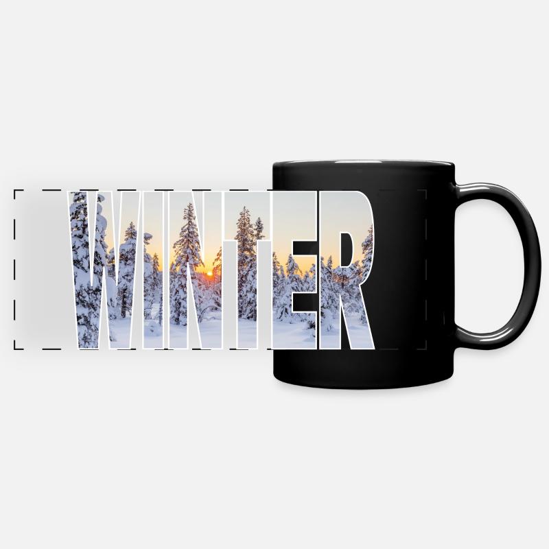 Hiver - Mug panoramique uni - noir