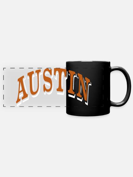 Austin - Panorama-Tasse farbig - Schwarz