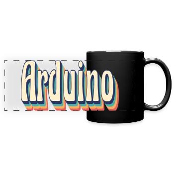 T-shirt Arduino t-shirt rétro vintage - Mug panoramique uni - noir - Devant