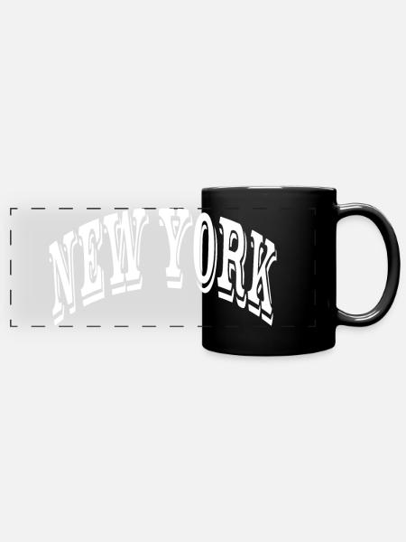 New York - Panorama-Tasse farbig - Schwarz
