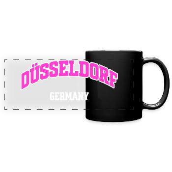 Düsseldorf City Flair Pink Arc - Full Colour Panoramic Mug - black - Front