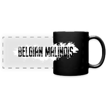Belgian Malinois Schriftzug - Panorama-Tasse farbig - Schwarz - Vorne
