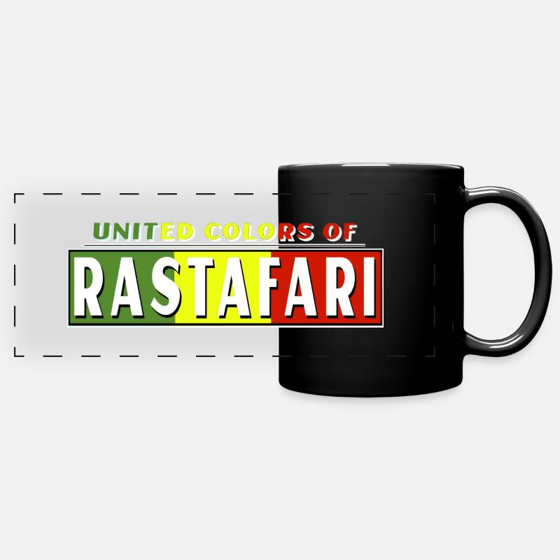 Couleurs unis de Rastafari - Mug panoramique uni - noir