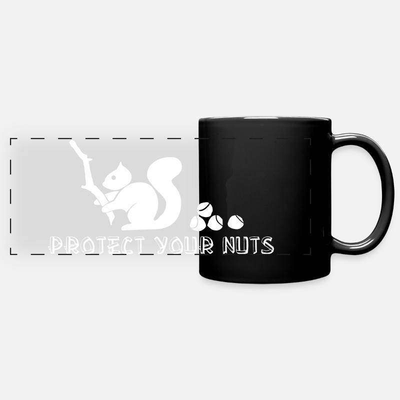 Protect your nuts - Full Colour Panoramic Mug - black