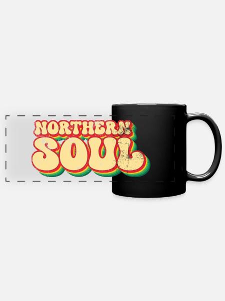 Northern Soul Retro - Panorama-Tasse farbig - Schwarz