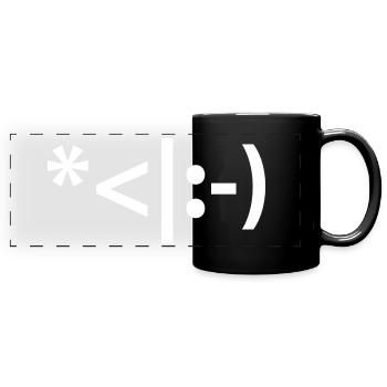 Père émoticônes de texte - Mug panoramique uni - noir - Devant