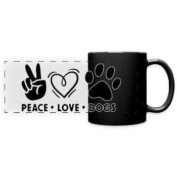 Peace Love Dogs - Full Colour Panoramic Mug - black - Front