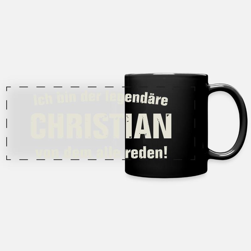 Der legendäre Christian - Panorama-Tasse farbig - Schwarz