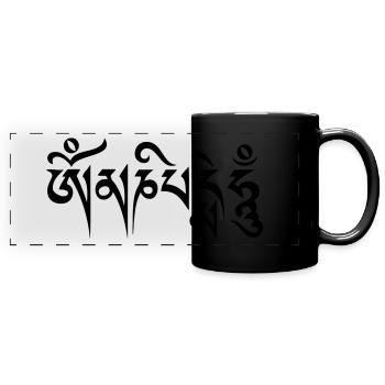 Om mani padme hum - Panorama-Tasse farbig - Schwarz - Vorne