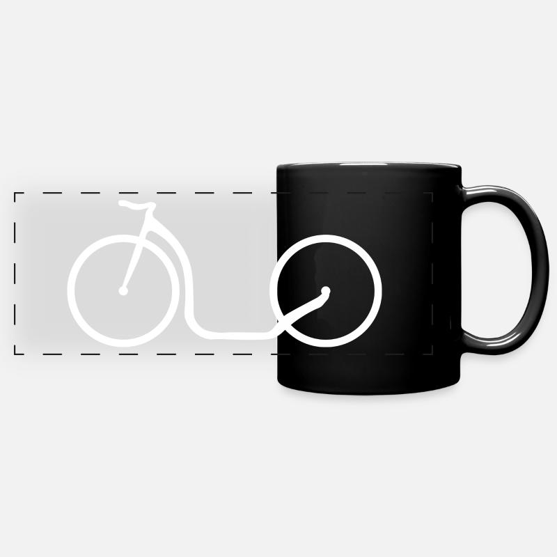 Scooter Silhouette white - Full Colour Panoramic Mug - black