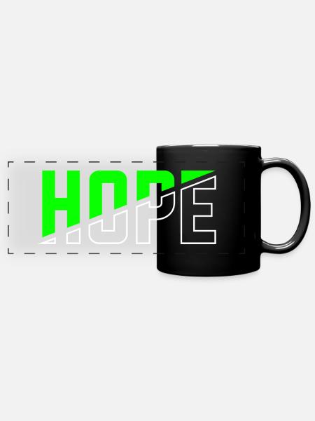 Hope - Panorama-Tasse farbig - Schwarz