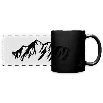 Montagnes, Montagnes, Alpes - Mug panoramique uni - noir - Devant