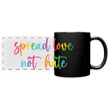 Pride Month - Liebe statt Hass verbreiten - Panorama-Tasse farbig - Schwarz - Vorne