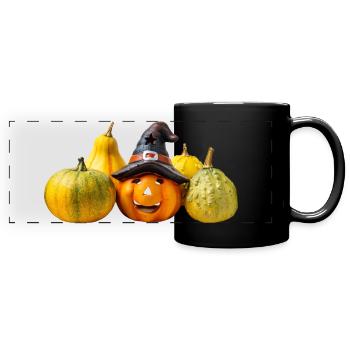 Joyeuses citrouilles d’Halloween - Mug panoramique uni - noir - Devant