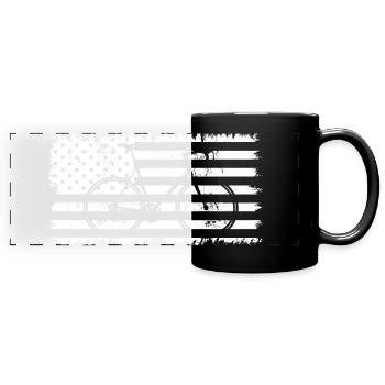 Bicycle American Flag - Full Colour Panoramic Mug - black - Front