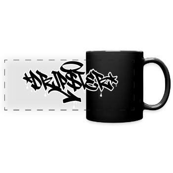 Étiquette de goutteur - Mug panoramique uni - noir - Devant