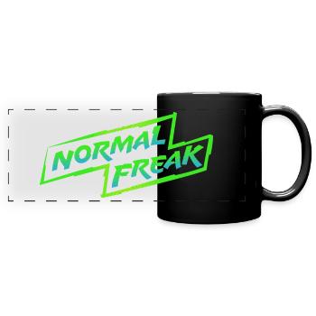 normal freak green - Panorama-Tasse farbig - Schwarz - Vorne