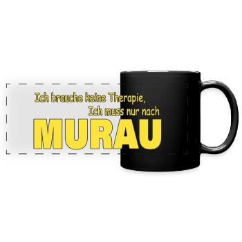 Therapie MURAU - Panorama-Tasse farbig - Schwarz - Vorne